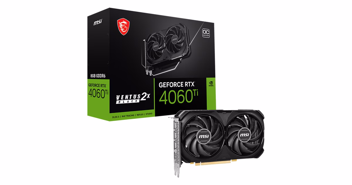 کارت گرافیک ام اس آی مدل GeForce RTX 4060 Ti Ventus 2X Black 8G OC