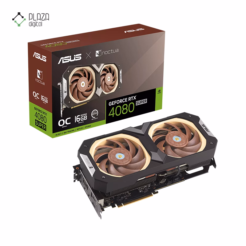 محتویات کارت گرافیک ایسوس مدل GeForce RTX 4080 SUPER 16GB GDDR6X Noctua OC Edition حافظه 16 گیگابایت پلازا دیجیتال
