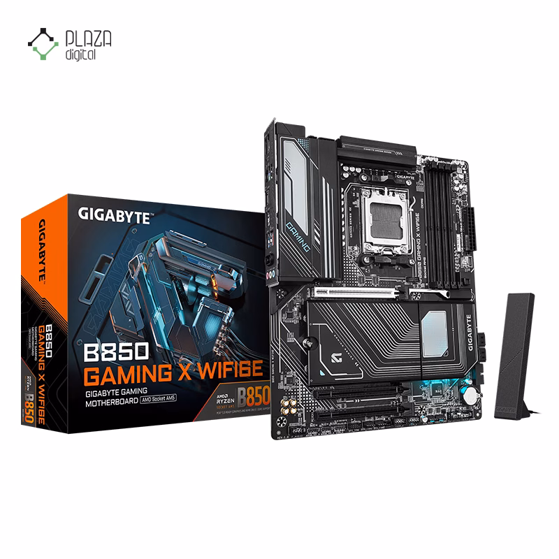 محتویات جعبه مادربرد گیگابایت مدل B850 GAMING X WIFI6E D5 پلازا دیجیتال