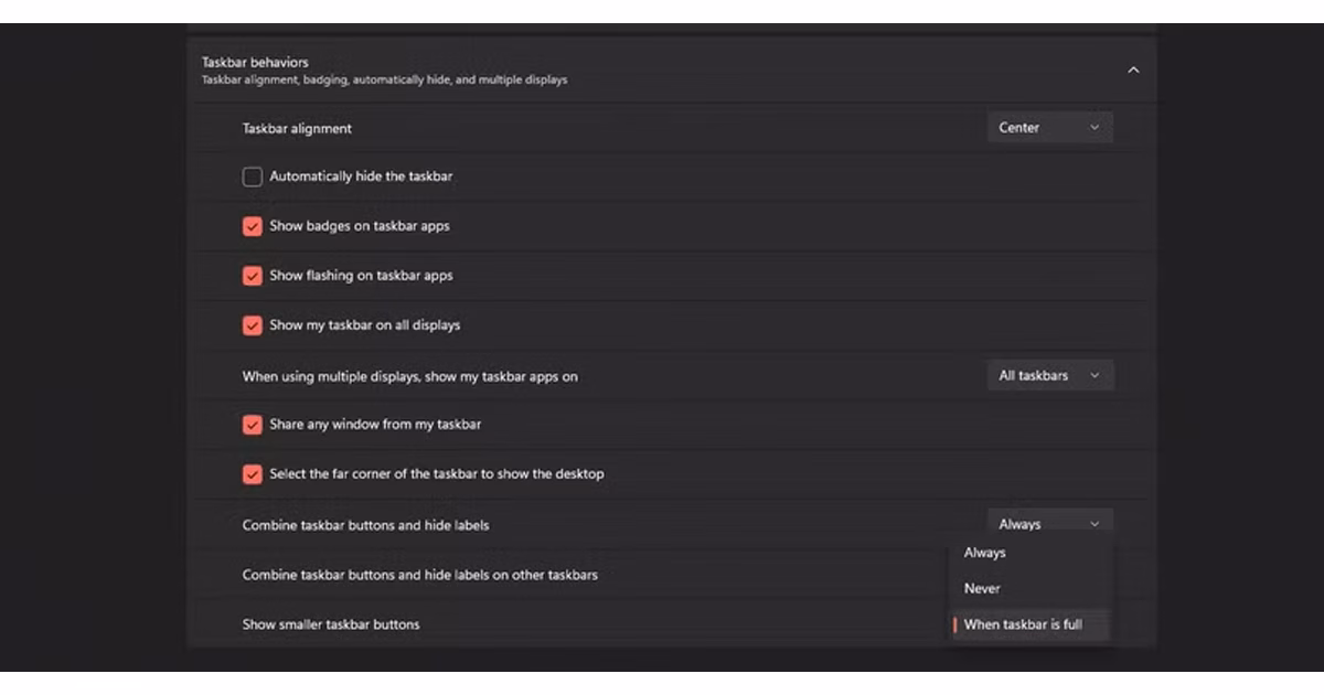 windows 11 taskbar scaling 1