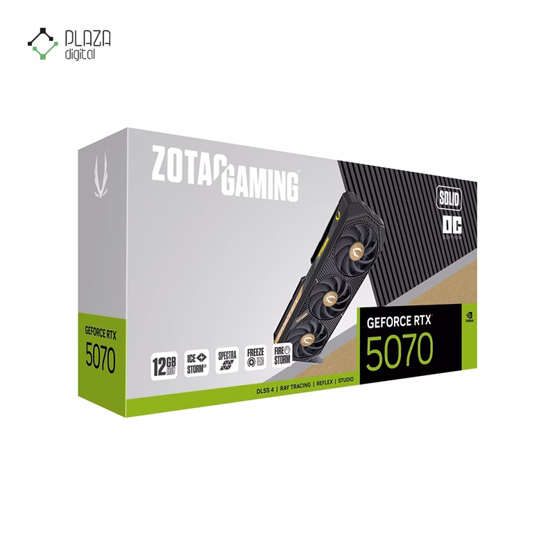 جعبه کارت گرافیک زوتک مدل GAMING GeForce RTX 5070 SOLID OC حافظه 12 گیگابایت پلازا دیجیتال