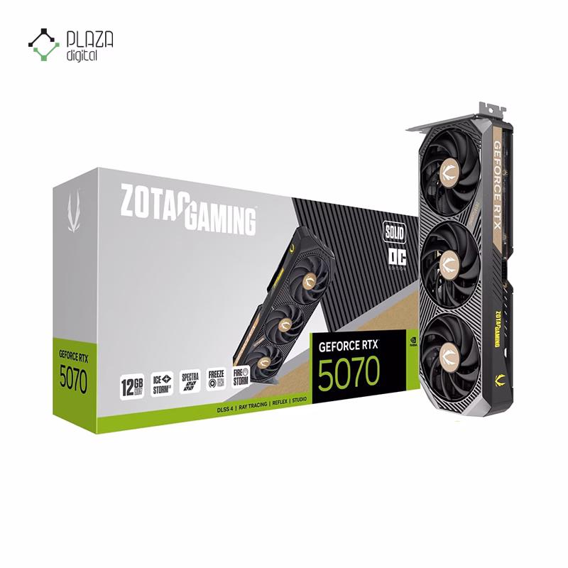 جعبه کارت گرافیک زوتک مدل GAMING GeForce RTX 5070 SOLID OC حافظه 12 گیگابایت پلازا دیجیتال