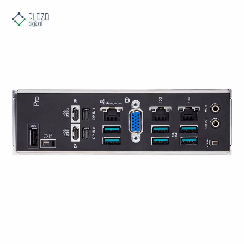 درگاه های مادربرد ایسوس مدل Pro WS WRX90E-SAGE SE D5 پلازا دیجیتال