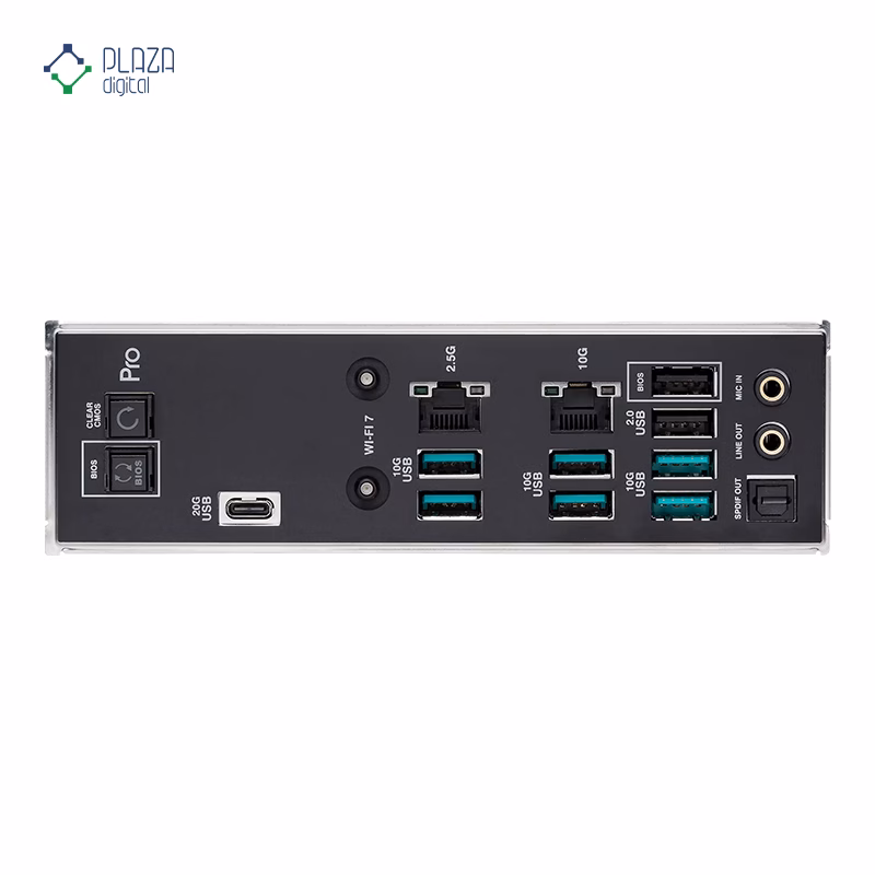 درگاه های مادربرد ایسوس مدل Pro WS TRX50-SAGE WIFI D5 پلازا دیجیتال