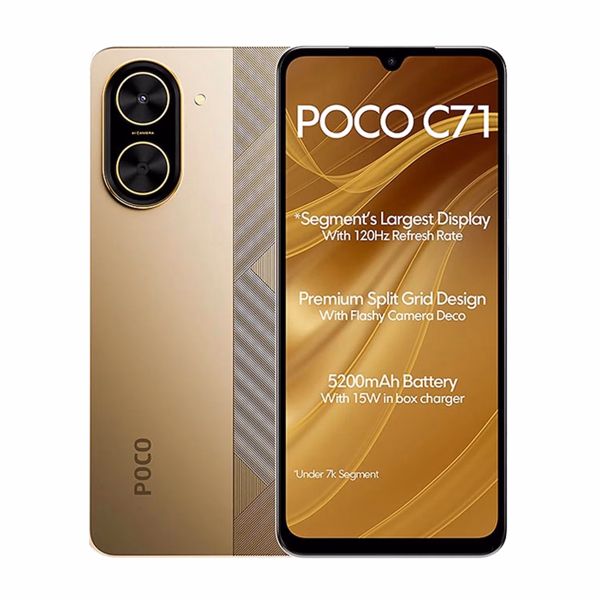 گوشی موبایل پوکو مدل Poco C71 ظرفیت 64 گیگابایت رم 3 گیگابایت طلایی پلازا دیجیتال
