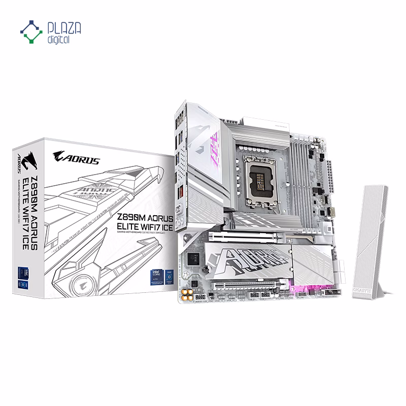 جعبه مادربرد گیگابایت مدل Z890M AORUS ELITE WIFI7 ICE D5 پلازا دیجیتال