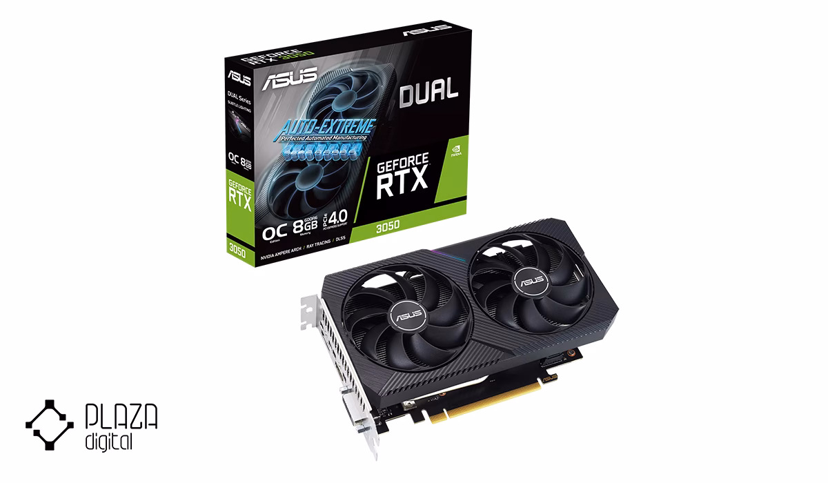 بهترین کارت گرافیک از 40 تا 50 میلیون تومان 10 کارت گرافیک ایسوس مدل Dual GeForce RTX 3050 V2 OC Edition 8GB GDDR6 حافظه 8 گیگابایت