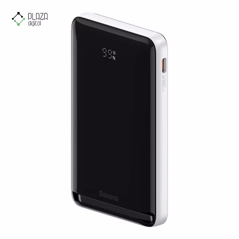 پاوربانک باسئوس مدل Magnetic Foldable PPCX00020 ظرفیت 10000 میلی آمپر ساعت پلازادیجیتال