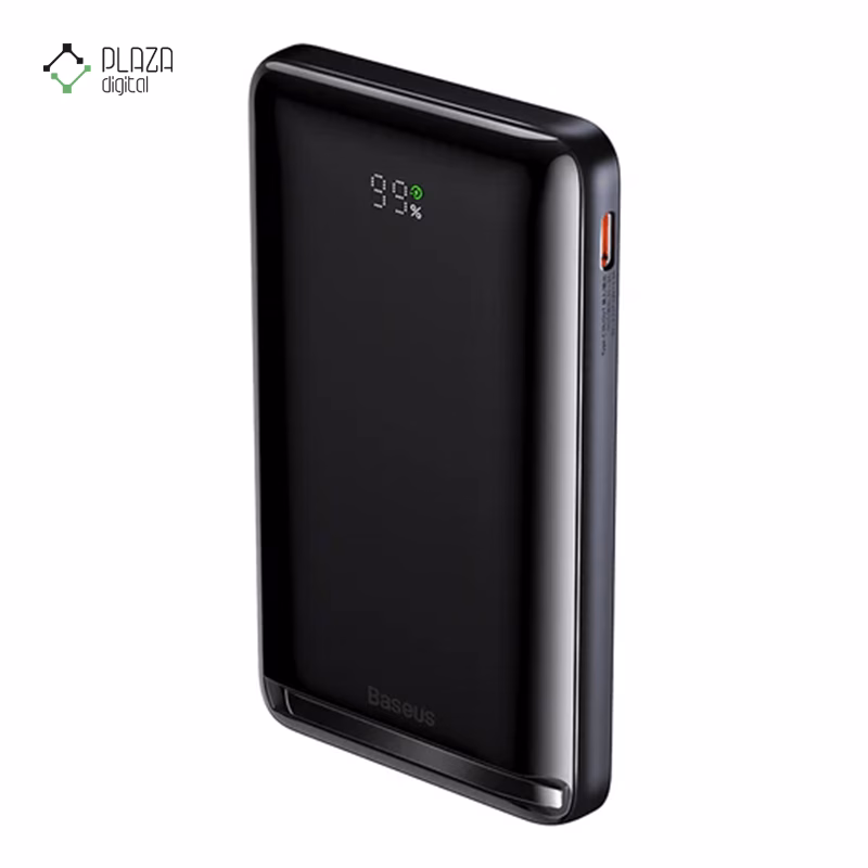 پاوربانک باسئوس مدل Magnetic Foldable PPCX00020 ظرفیت 10000 میلی آمپر ساعت پلازادیجیتال