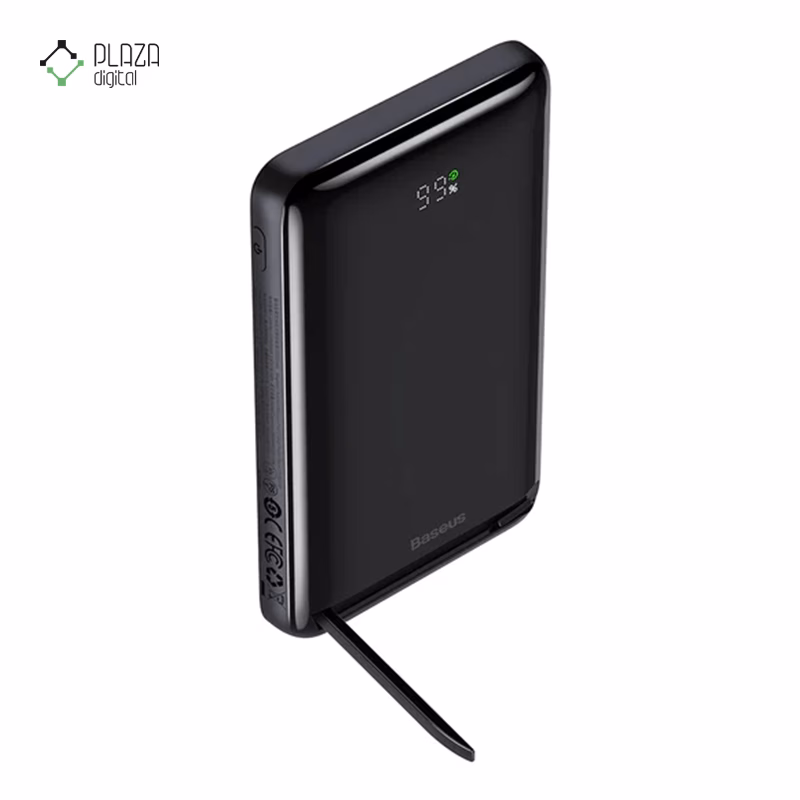 پاوربانک باسئوس مدل Magnetic Foldable PPCX00020 ظرفیت 10000 میلی آمپر ساعت پلازادیجیتال