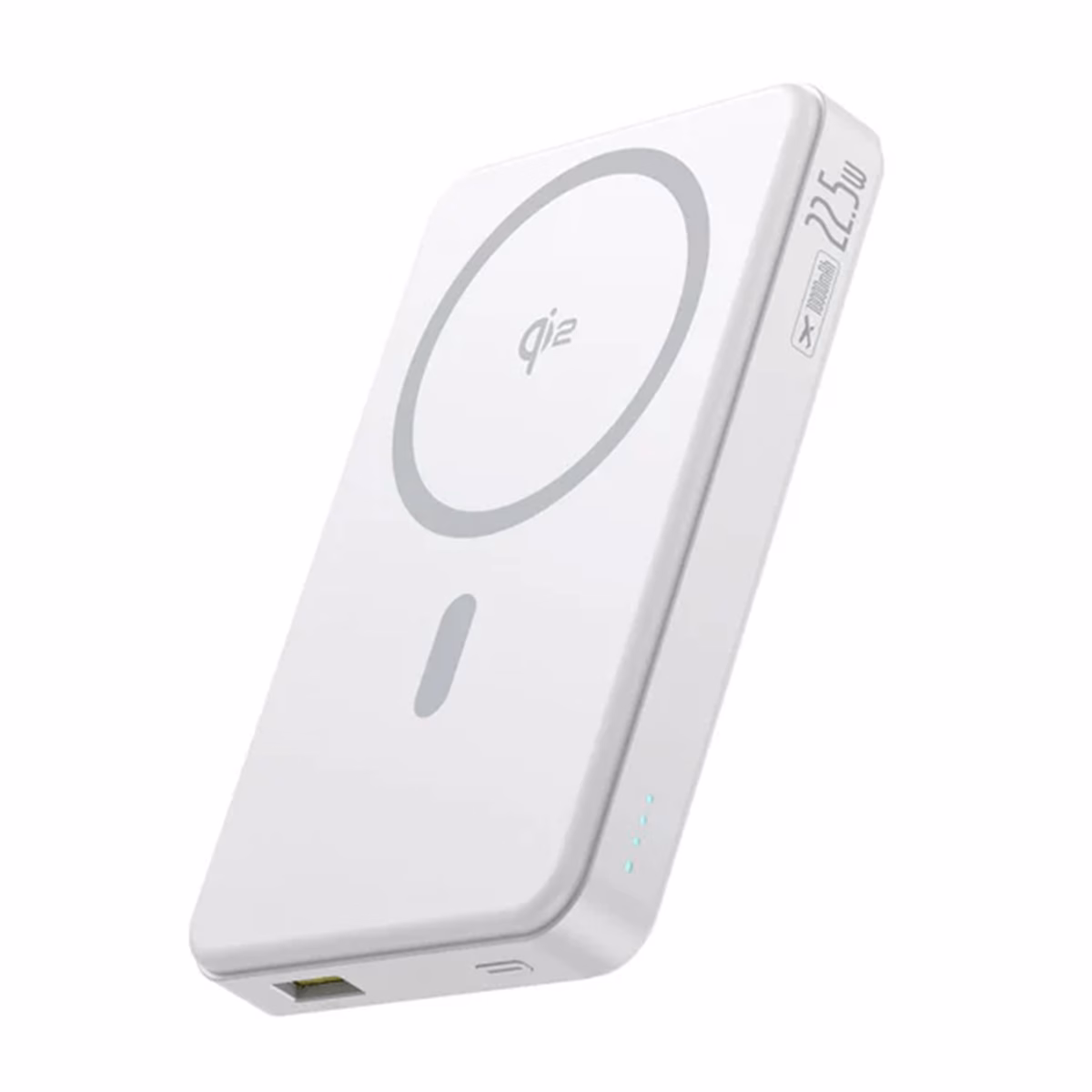 پاوربانک باسئوس مدل Qi2 Magsafe P10080000 ظرفیت 10000 میلی آمپر ساعت سفید پلازادیجیتال