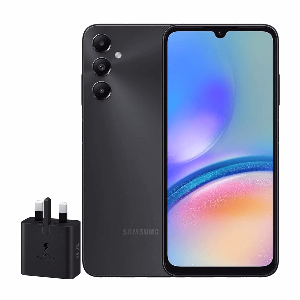 گوشی موبایل سامسونگ مدل Galaxy A05s ظرفیت 128 گیگابایت رم 4 گیگابایت – چین همراه شارژر 25 وات سامسونگ مشکی پلازادیجیتال