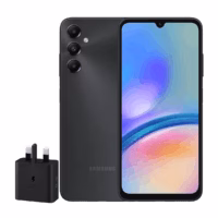 گوشی موبایل سامسونگ مدل Galaxy A05s ظرفیت 64 گیگابایت رم 4 گیگابایت – چین همراه شارژر 25 وات سامسونگ مشکی پلازادیجیتال