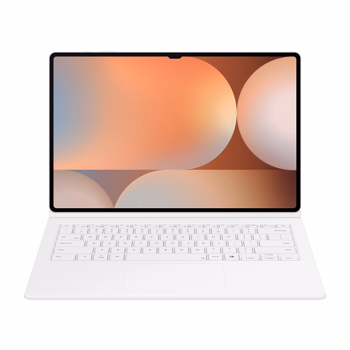 کیف کلاسوری کیبورد دار سامسونگ مدل Book Cover Keyboard مناسب برای تبلت Galaxy Tab S10 Ultra رنگ سفید پلازا دیجیتال