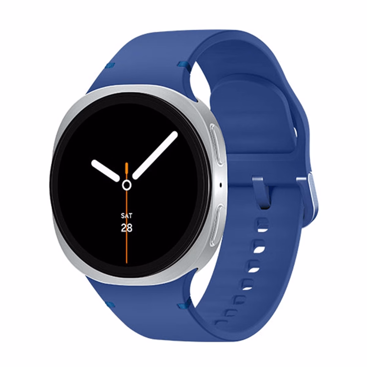 ساعت هوشمند سامسونگ مدل Galaxy Watch 8 44mm بدنه نقره ای بند آبی پلازادیجیتال