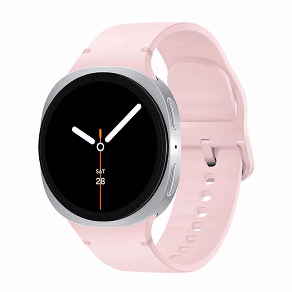 ساعت هوشمند سامسونگ مدل Galaxy Watch 8 44mm بدنه نقره ای بند صورتی پلازادیجیتال