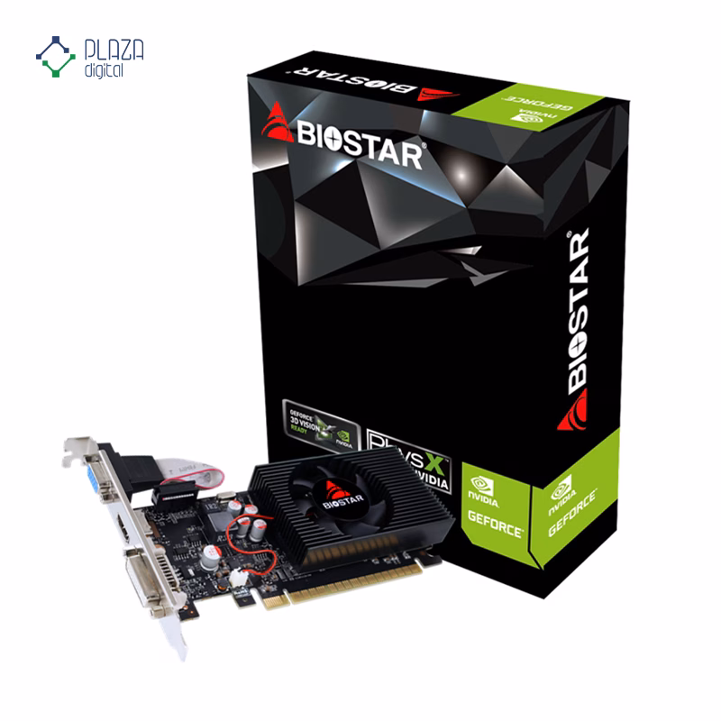 جعبه کارت گرافیک بایوستار مدل GeForce GT730 GDDR3 128bit حافظه 2 گیگابایت پلازا دیجیتال