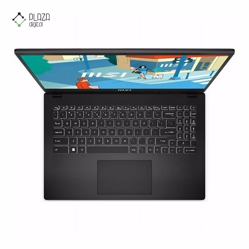 نمای کیبورد لپ تاپ ام اس ای 15.6 اینچی مدل Modern 15 B12MO i3 1215U 16GB 1TB Iris Xe پلازا دیجیتال