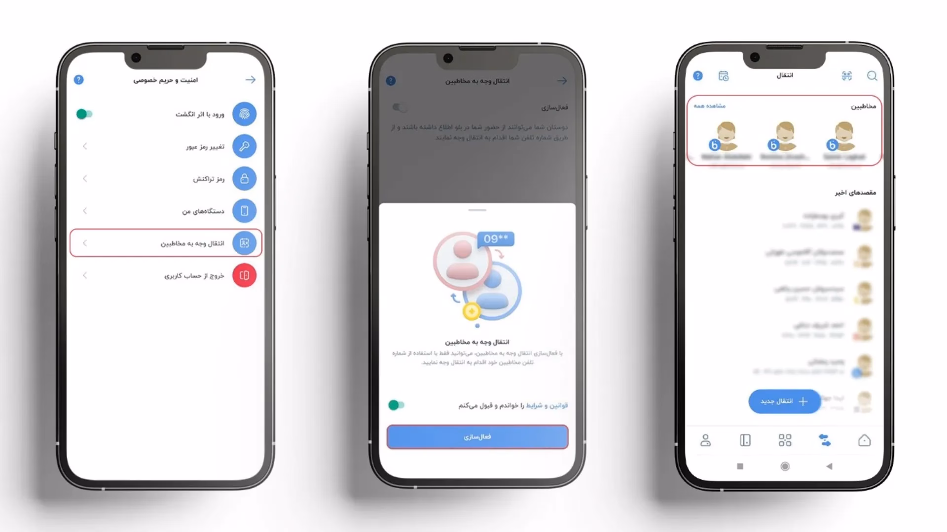 انتقال وجه از طریق اپلیکیشن