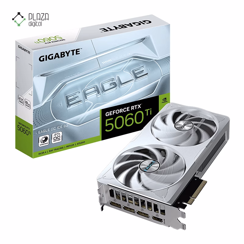 کارت گرافیک گیگابایت مدل GeForce RTX 5060 Ti EAGLE OC ICE 8G حافظه 8 گیگابایت پلازادیجیتال