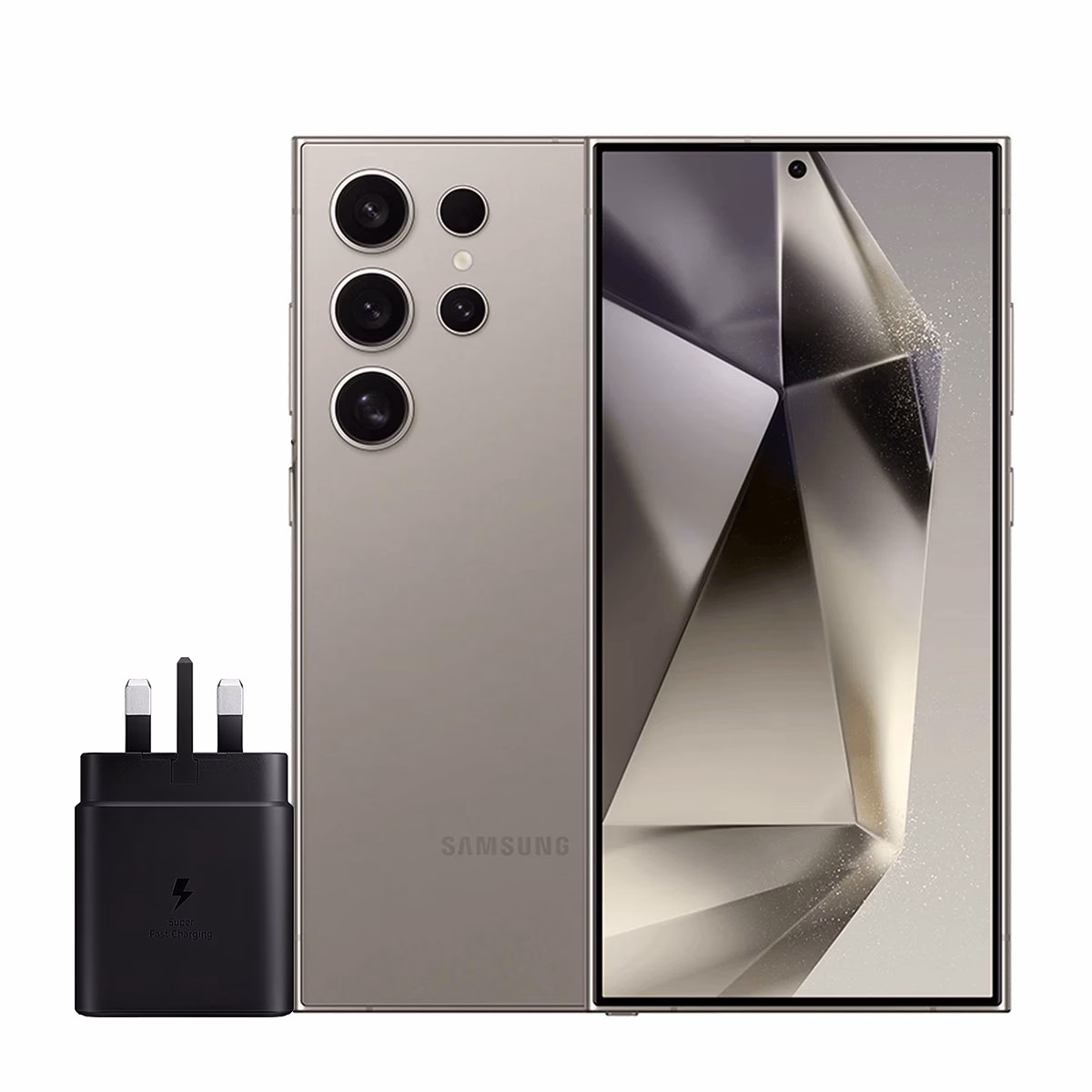گوشی موبایل سامسونگ مدل Galaxy S24 Ultra ظرفیت 256 گیگابایت رم 12 گیگابایت – ویتنام همراه شارژر 45 وات سامسونگ خاکستری پلازادیجیتال