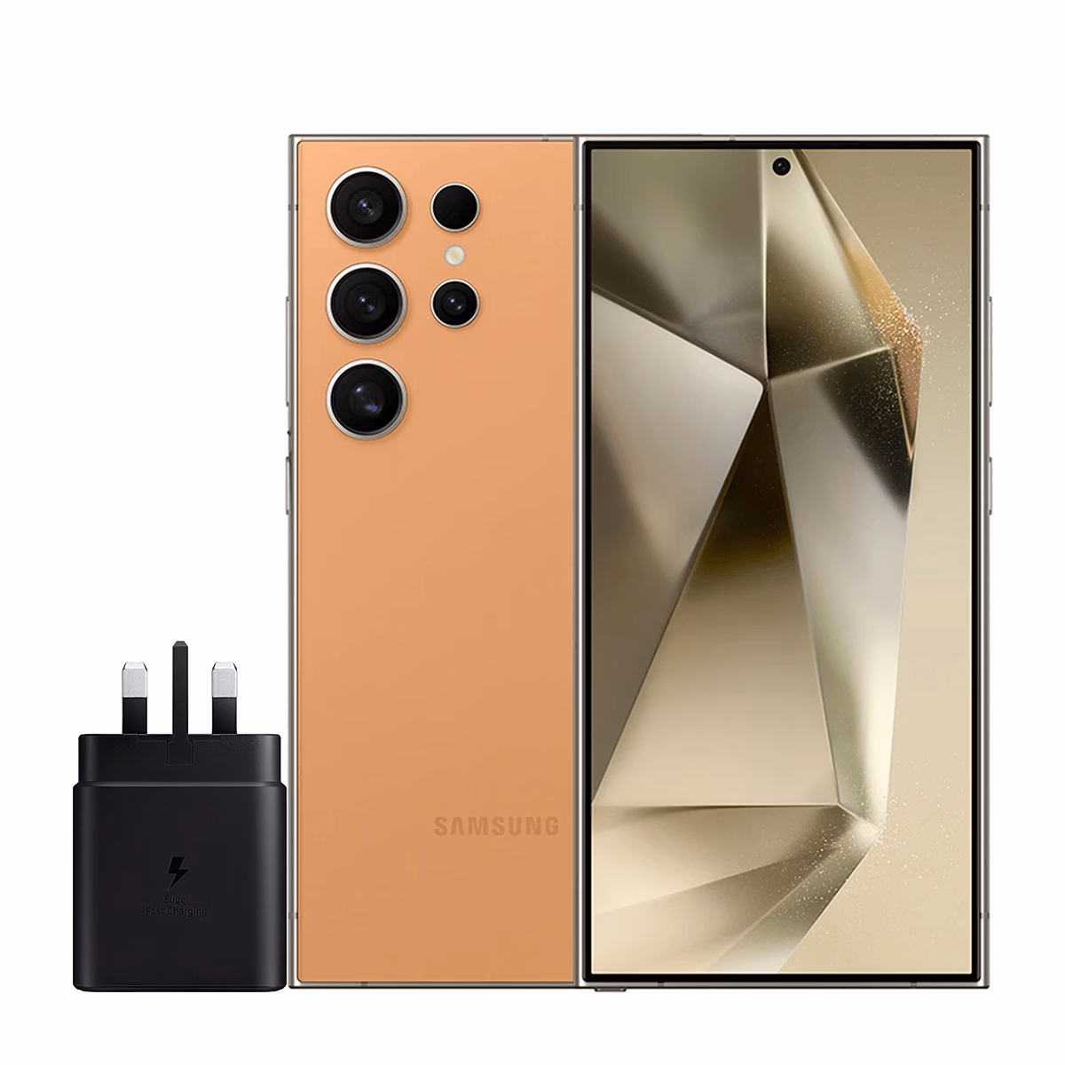 گوشی موبایل سامسونگ مدل Galaxy S24 Ultra ظرفیت 256 گیگابایت رم 12 گیگابایت – ویتنام همراه شارژر 45 وات سامسونگ نارنجی پلازادیجیتال