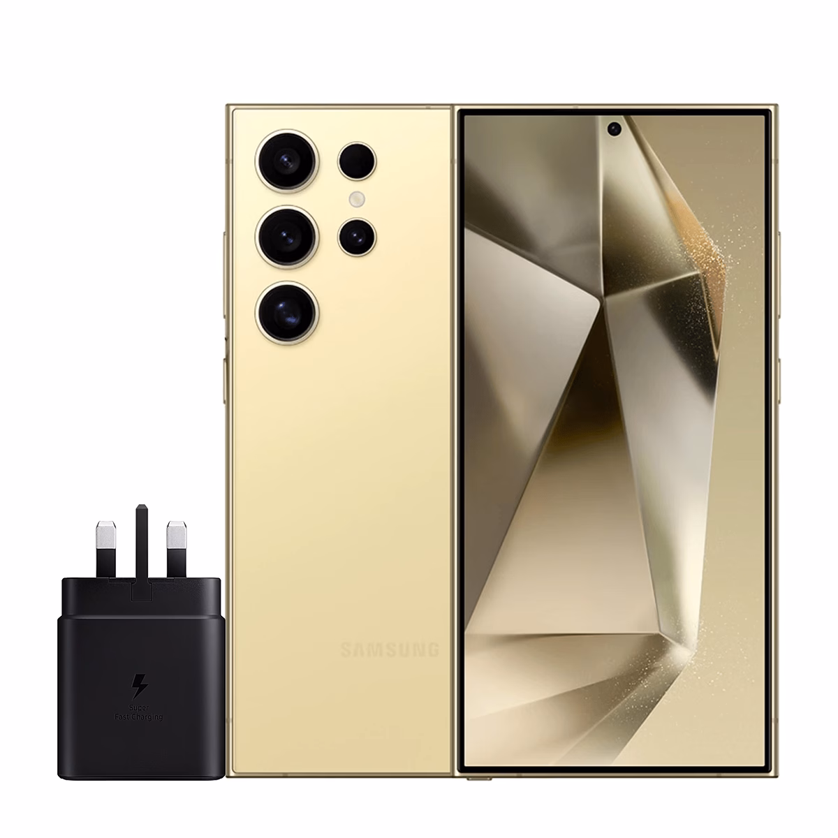 گوشی موبایل سامسونگ مدل Galaxy S24 Ultra ظرفیت 256 گیگابایت رم 12 گیگابایت – ویتنام همراه شارژر 45 وات سامسونگ زرد پلازادیجیتال