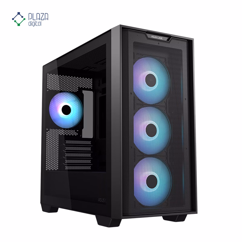 کیس کامپیوتر گیمینگ ایسوس مدل A21 PLUS رنگ مشکی پلازا دیجیتال