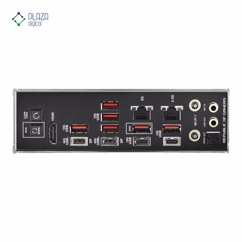 درگاه های مادربرد ایسوس مدل ROG CROSSHAIR X870E HERO D5 پلازا دیجیتال