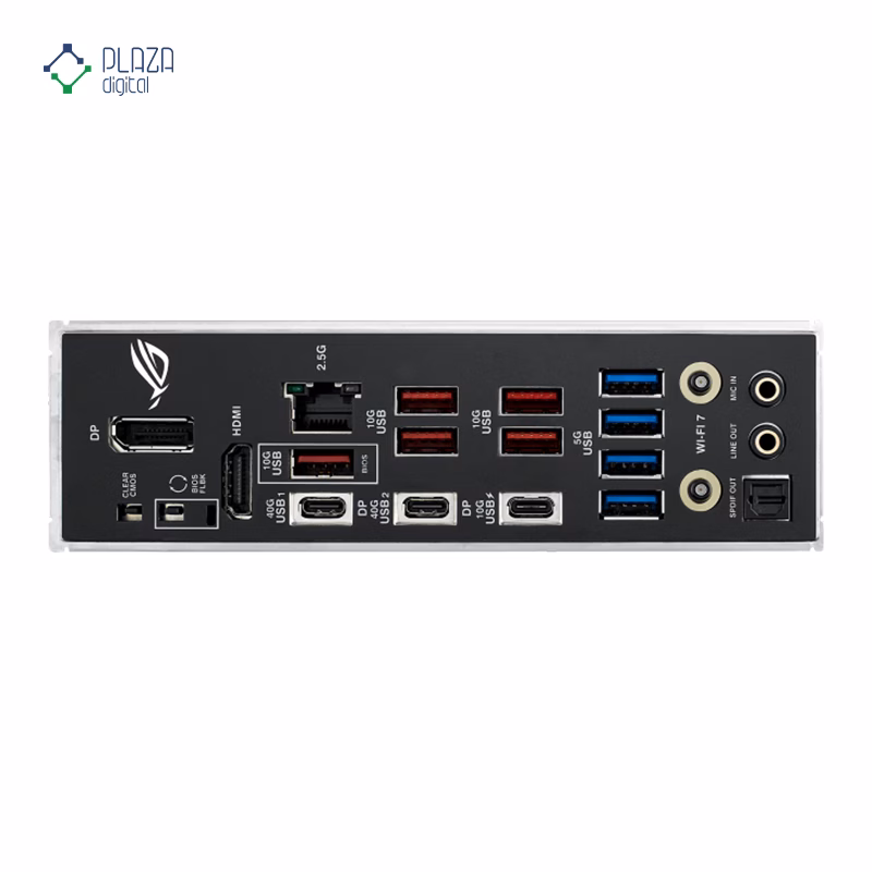 درگاه های مادربرد ایسوس مدل ROG STRIX X870-F GAMING WIFI D5 پلازا دیجیتال