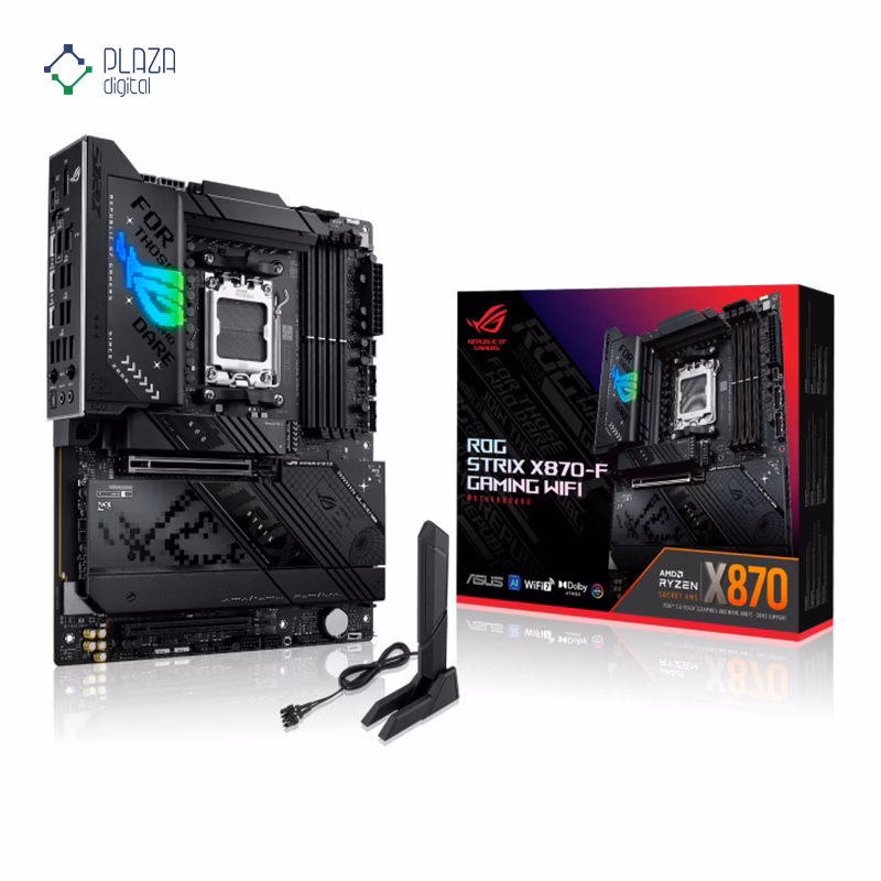 جعبه مادربرد ایسوس مدل ROG STRIX X870-F GAMING WIFI D5 پلازا دیجیتال