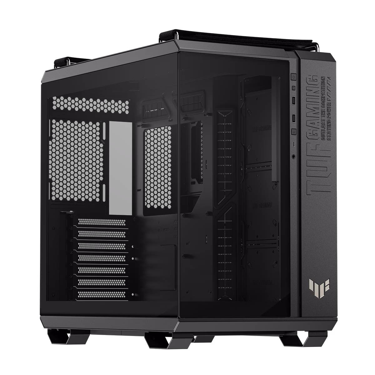 کیس کامپیوتر گیمینگ ایسوس مدل TUF Gaming GT502 Horizon رنگ مشکی پلازا دیجیتال
