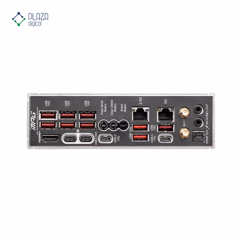 درگاه های مادربرد ام اس آی مدل MPG X870E CARBON WIFI D5 پلازا دیجیتال