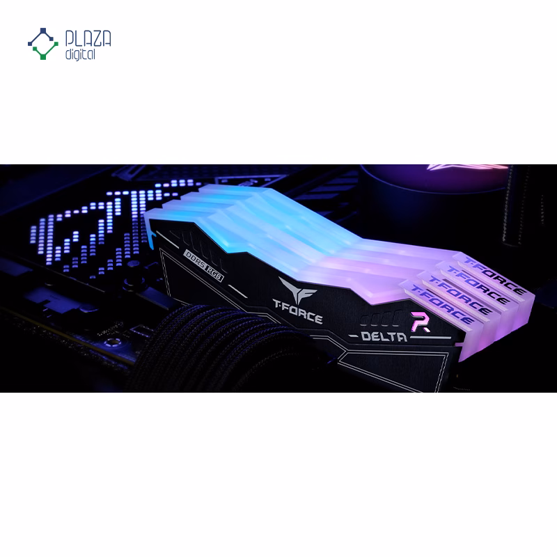 رم کامپیوتر DDR5 تیم گروپ مدل T-Force Delta RGB دو کاناله 5200 مگاهرتز CL40 ظرفیت 16 گیگابایت پلازا دیجیتال