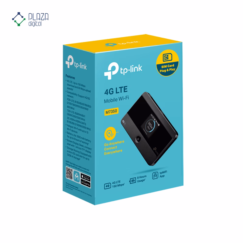 جعبه مودم روتر 4G LTE بی‌ سیم تی پی لینک مدل M7350 پلازا دیجیتال
