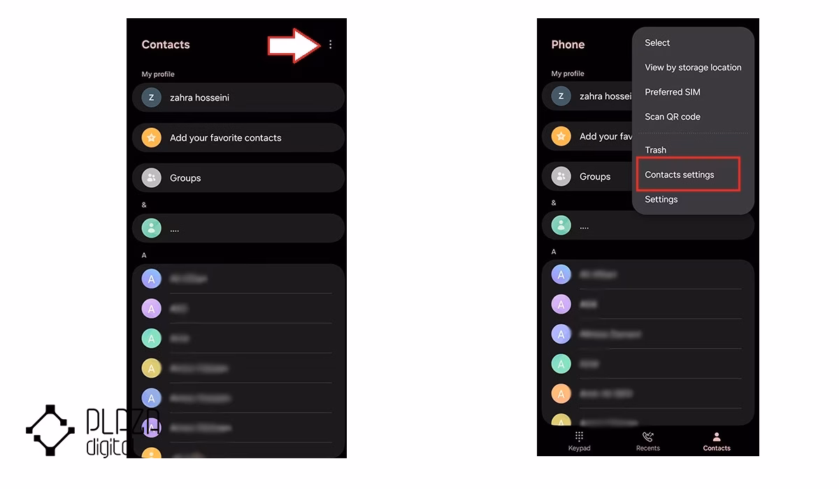 نحوه انتقال مخاطبین از سیم کارت به گوشی و بلعکس 18 Contacts