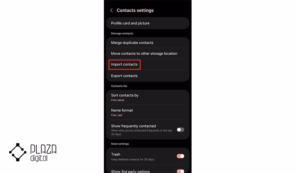 نحوه انتقال مخاطبین از سیم کارت به گوشی و بلعکس 19 Import contacts