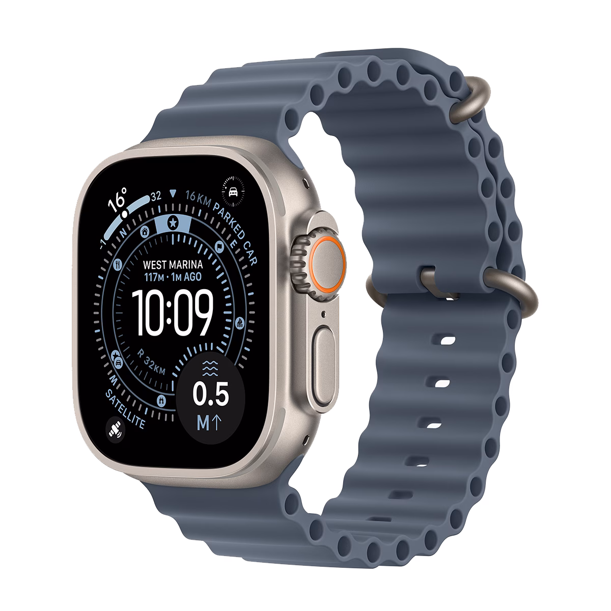 ساعت هوشمند اپل مدل Ultra 3 Ocean Band 49mm بدنه تیتانیوم بند سرمه ای پلازادیجیتال