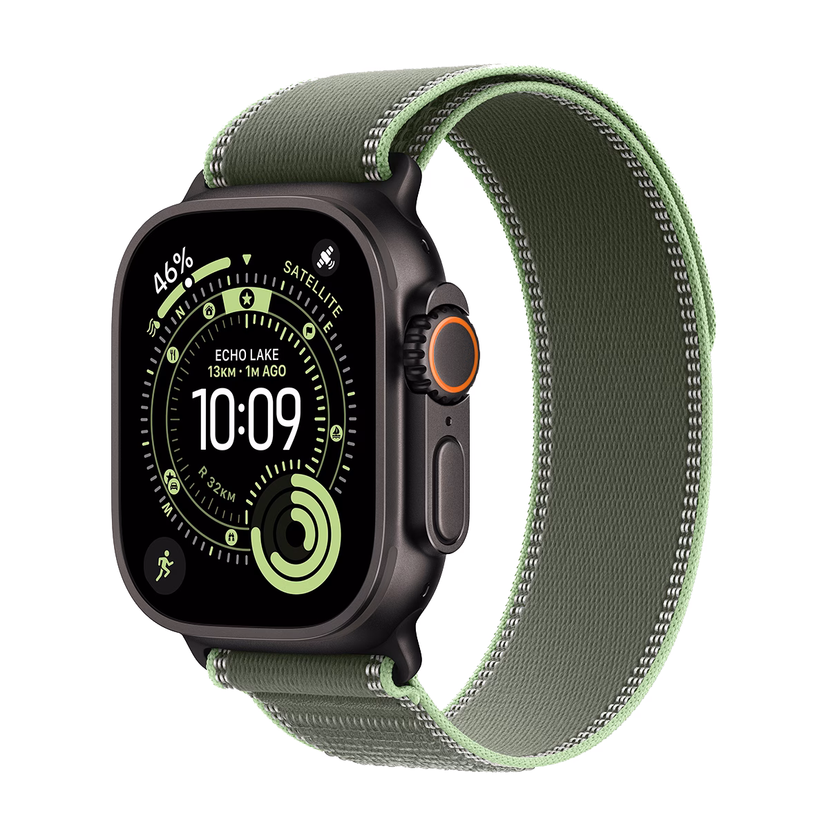 ساعت هوشمند اپل مدل Ultra 3 Trail Loop 49mm بدنه مشکی بند سبز پلازادیجیتال