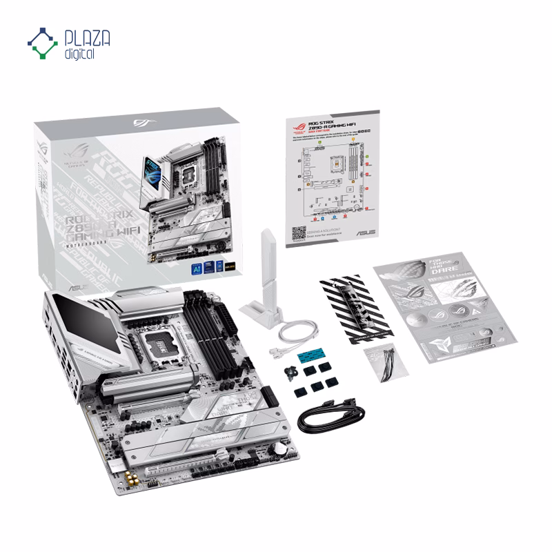 محتویات جعبه مادربرد ایسوس مدل ROG STRIX Z890-A GAMING WIFI D5 پلازا دیجیتال