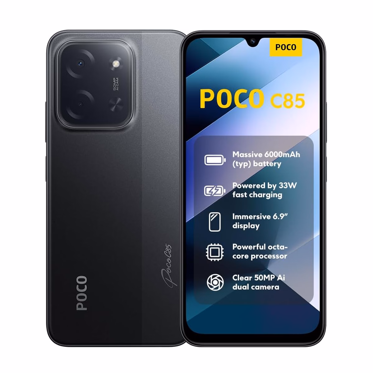 گوشی موبایل پوکو مدل C85 4G ظرفیت 128 گیگابایت رم 6 گیگابایت رنگ مشکی پلازا دیجیتال