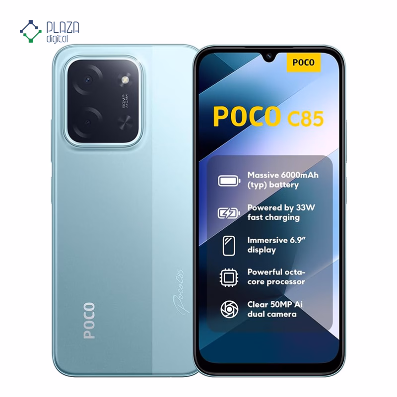گوشی موبایل پوکو مدل C85 4G ظرفیت 128 گیگابایت رم 6 گیگابایت رنگ سبز پلازا دیجیتال