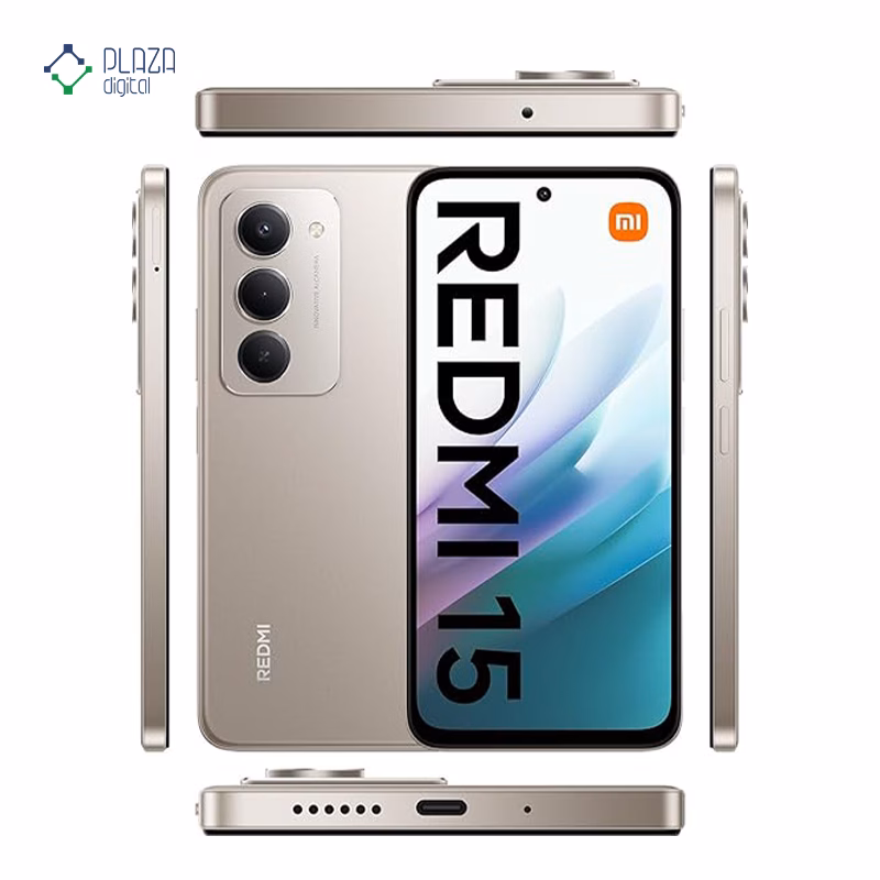 گوشی موبایل شیائومی مدل Redmi 15 4G ظرفیت 128 گیگابایت رم 6 گیگابایت رنگ خاکستری پلازا دیجیتال
