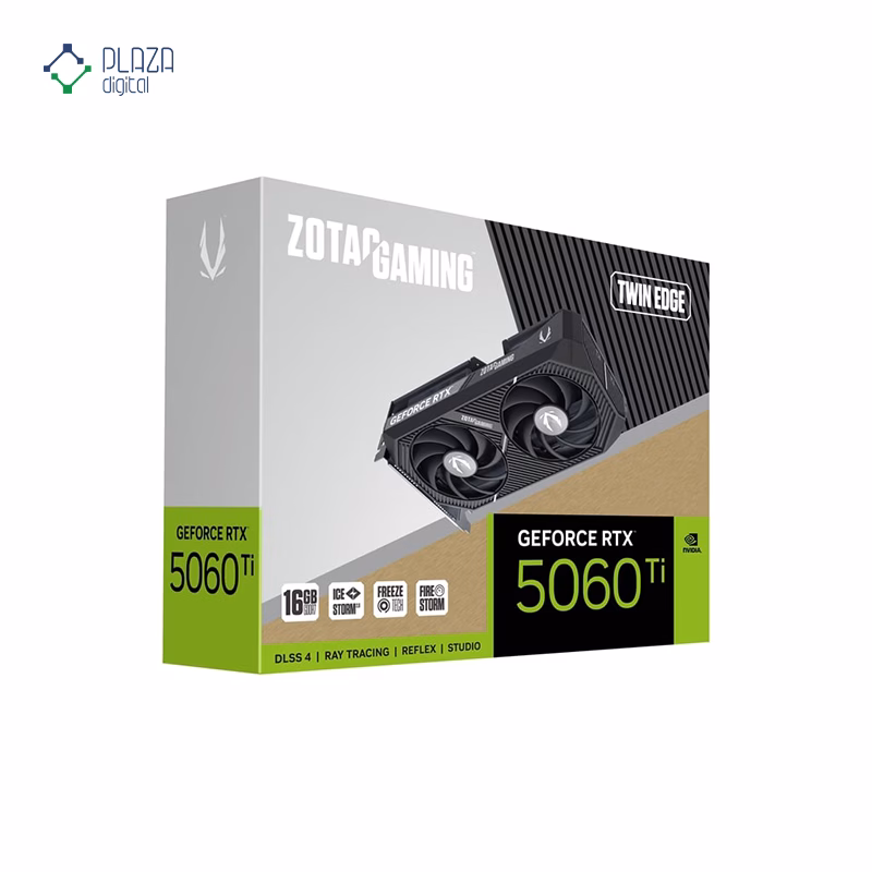 جعبه کارت گرافیک زوتک مدل GAMING GeForce RTX 5060 Ti 16GB Twin Edge حافظه 16 گیگابایت پلازا دیجیتال