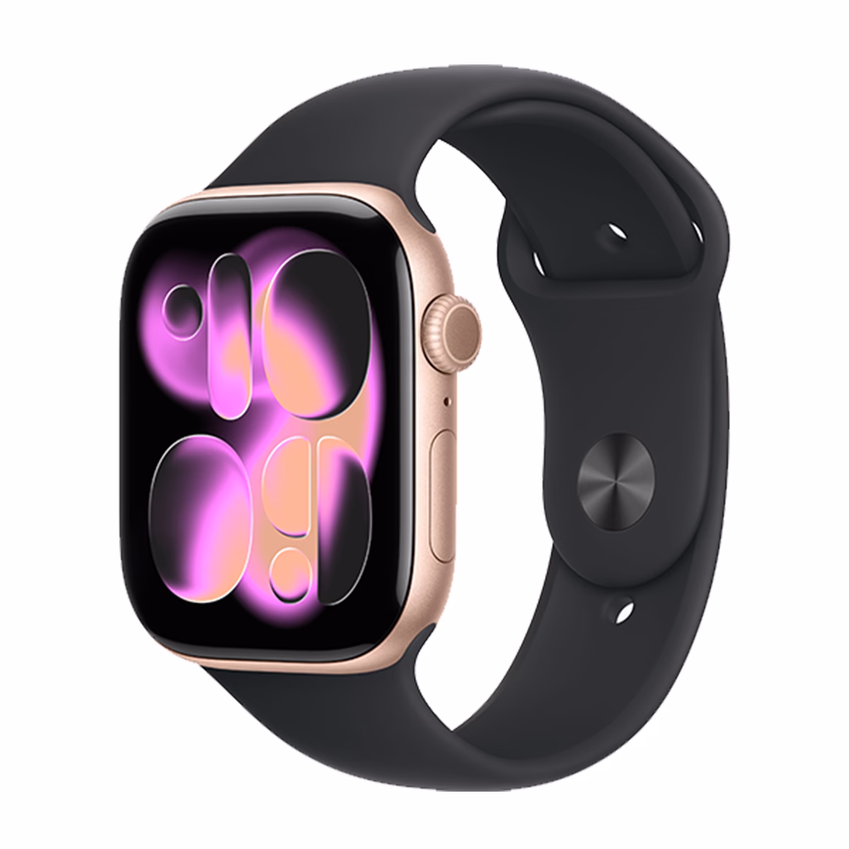 ساعت هوشمند اپل مدل Series 11 Aluminum Case Sport Band 46mm رزگلد مشکی پلازادیجیتال