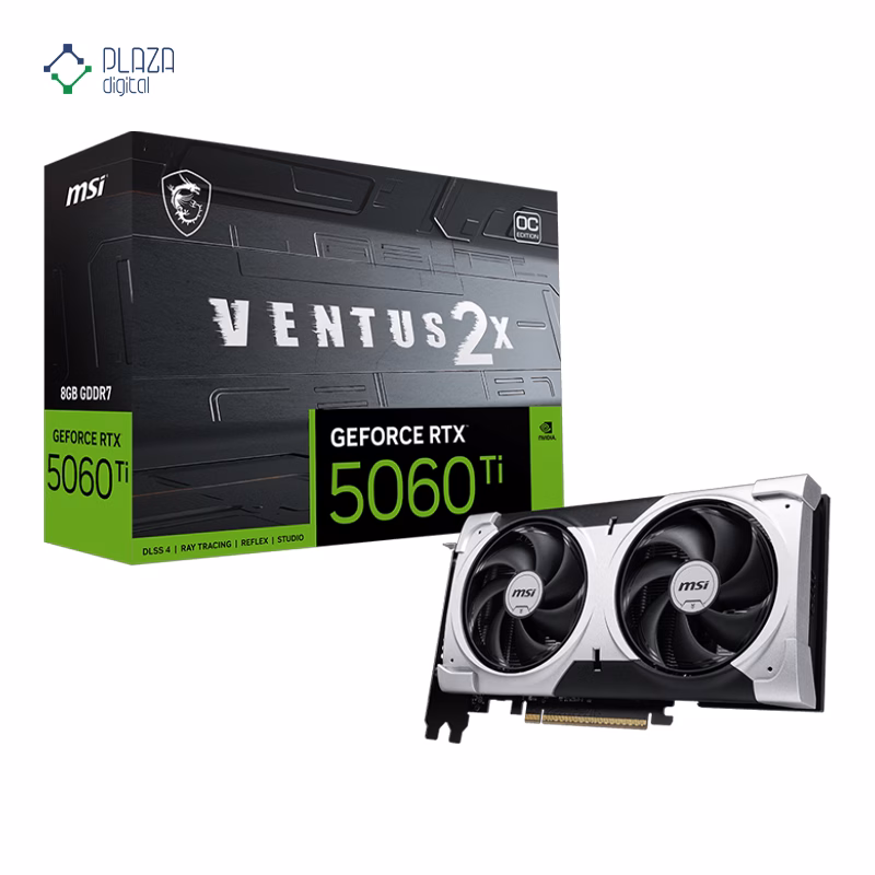 کارت گرافیک ام اس آی مدل GeForce RTX 5060 Ti 8G VENTUS 2X OC PLUS حافظه 8 گیگابایت پلازادیجیتال