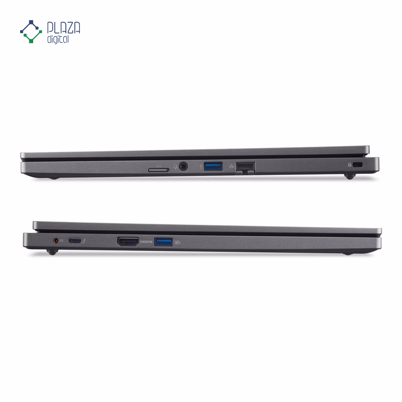 درگاه های لپ تاپ ایسر 16 اینچی مدل TravelMate P2 16 TMP216-51G-TCO-748N i7 1355U 32GB 1TB RTX2050 پلازا دیجیتال