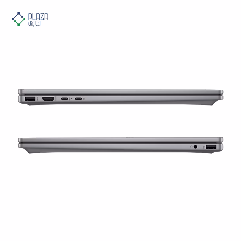 درگاه های لپ تاپ اچ پی 16 اینچی مدل OmniBook X Flip 16-BE0003DX R5 220 8GB 512GB رنگ نقره ای پلازا دیجیتال