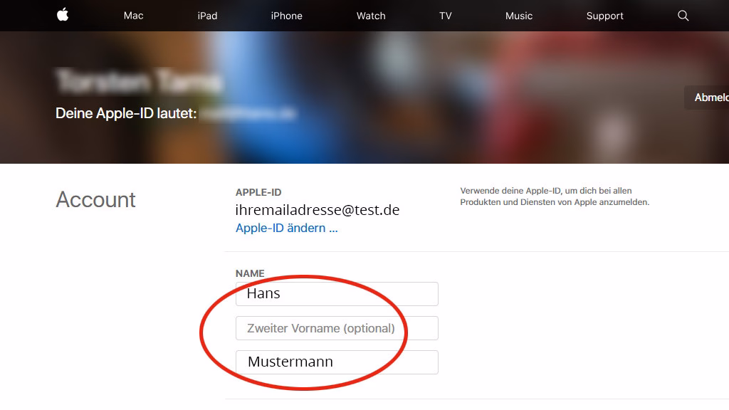 تغییر نام اپل آیدی از طریق وب سایت (Apple ID)