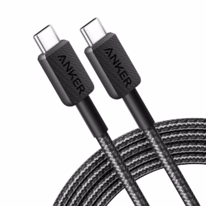 کابل تبدیل USB-C به USB-C انکر مدل A81D6 طول 180 سانتی متر مشکی پلازادیجیتال